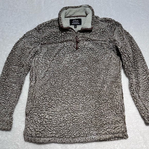 Grizzly Sherpa Brand Men’s Quarter-Zip Fleece Pullover Small Gray Oatmeal Color - Picture 10 of 10